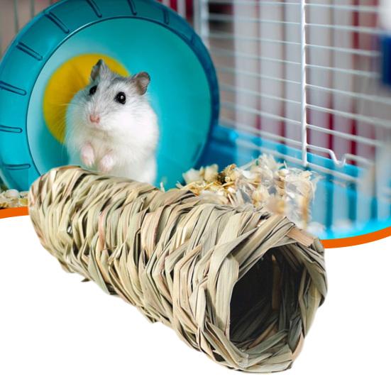 Guinea Pig Cage Natural Grass Hand Woven Chew Toy Hamster Nest Small Pet Hideout House Toy Pet Supplies