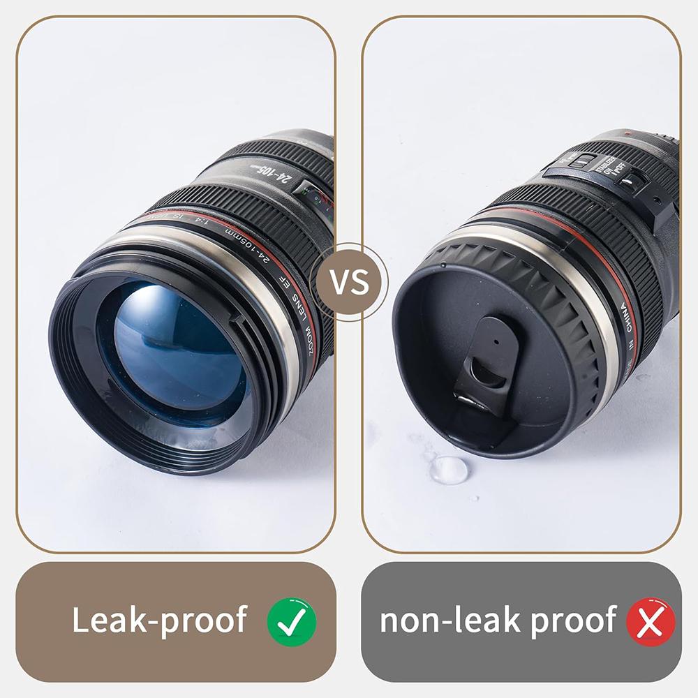 Coffee Mug Camera Len Coffee Cup Thermos Thermal Water Bottle Stainless Steel Tumbler Cup With Lid Vacuum Flask Travle Drinkware