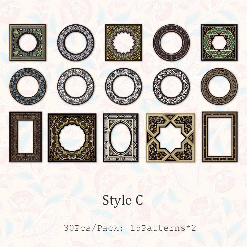30Pcs/Pack Vintage Hollow Out Decorative Paper Material Perfect for Journaling Diy Scrapbooking Supplies