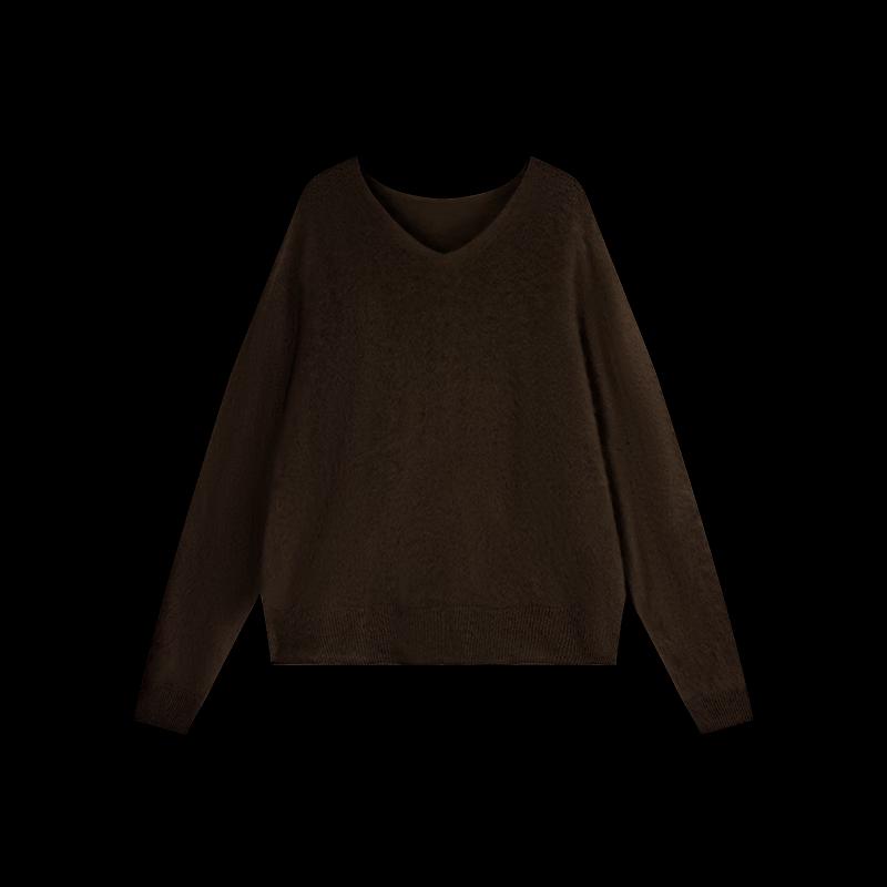 HECO Women's V-Neck Wool & Cashmere Sweater