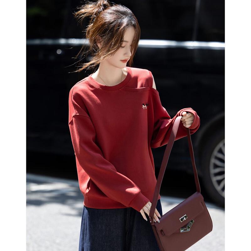 Demana Women's Autumn Relaxed Fit Embroidered Sweatshirt