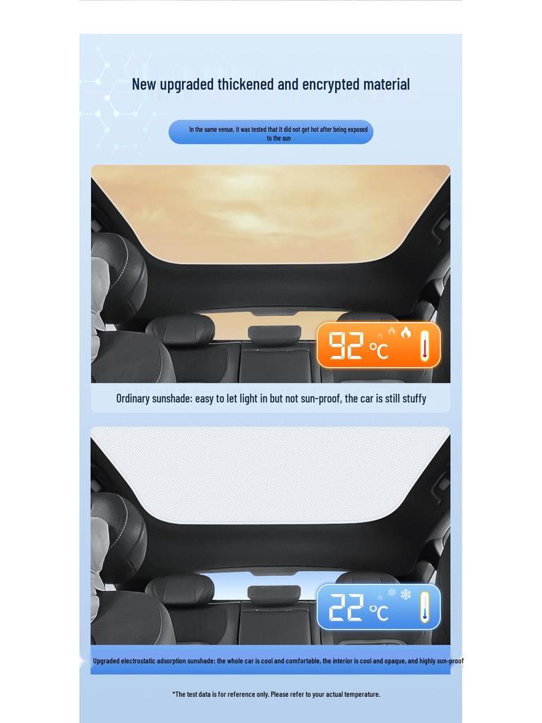 Electrostatic Sunshade Curtain for Changan Eado 2024: Heat Insulation, Sun Protection, Privacy, and Opacity.
