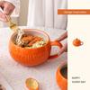 Cute Pumpkin Cup Ceramic Cup Milk Soup Breakfast Cup Novelty Personalized Cartoon Cup With Lid