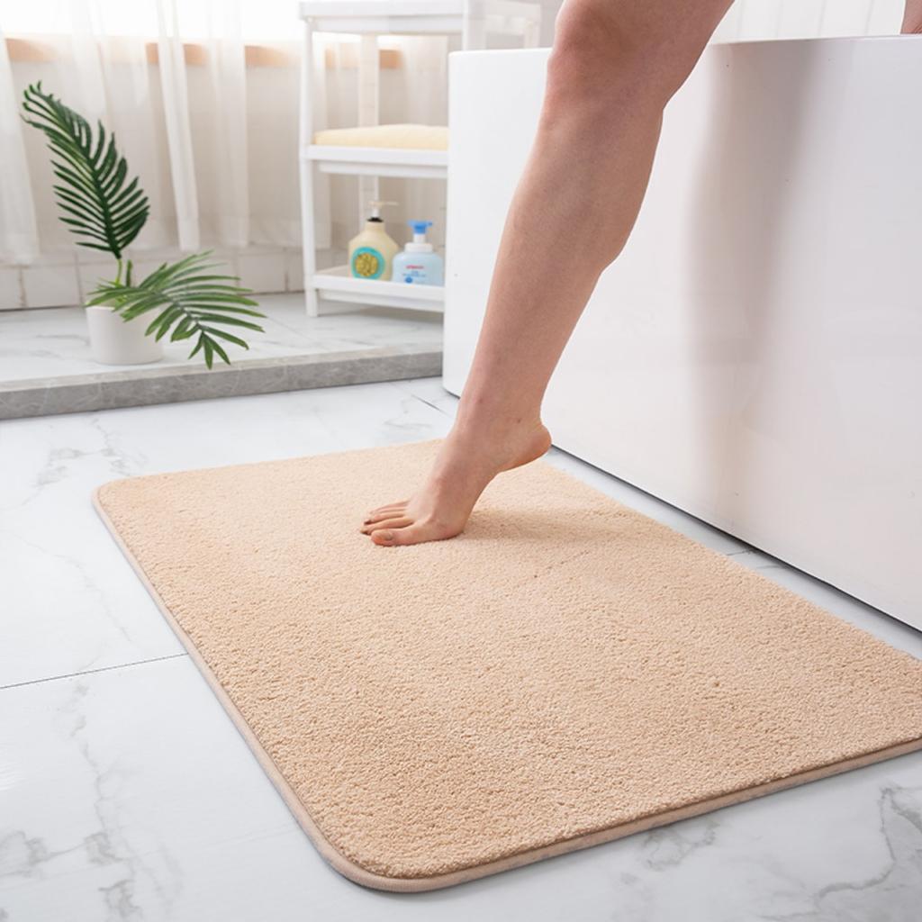 Coral Fleece Emboss Bathroom Cashmere Thickening Mat Bath Non-slip Carpets In Wash Basin Bathtub Side Floor Rug Shower Room Doormat Memory Foam 3D Pad