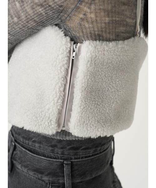 FRAY I.D. Women's Eco-Fur Lame Camisole Bustier FWFB244219 SLV