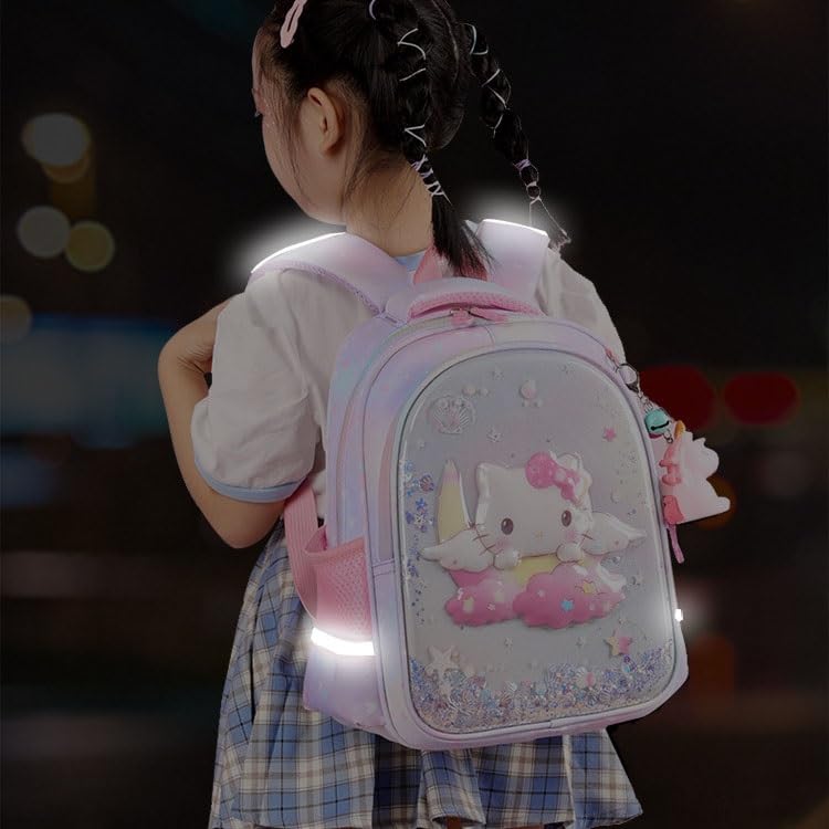Cosbanana Hello Kitty Princess Ariel Backpack for Elementary School Lightweight Backpack with Sequins and Perfect for Girls and School and New a Great