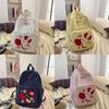 Fruit Pattern Nylon Backpack For Girls With Apple Print And Zipper Design