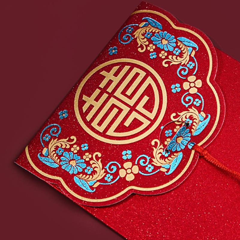 10Pcs Traditional Chinese Wedding Red Envelope With Tassel Lucky Money Packets Blessing Red Packet Hongbao Wedding Gifts