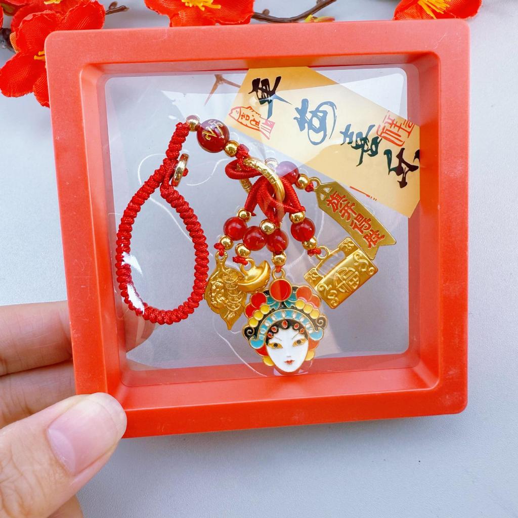 Ancient Gold Sand Cloisonné Enamel Keychains: Stylish Couple Pendants & Lucky Charms for Mobile Phones.