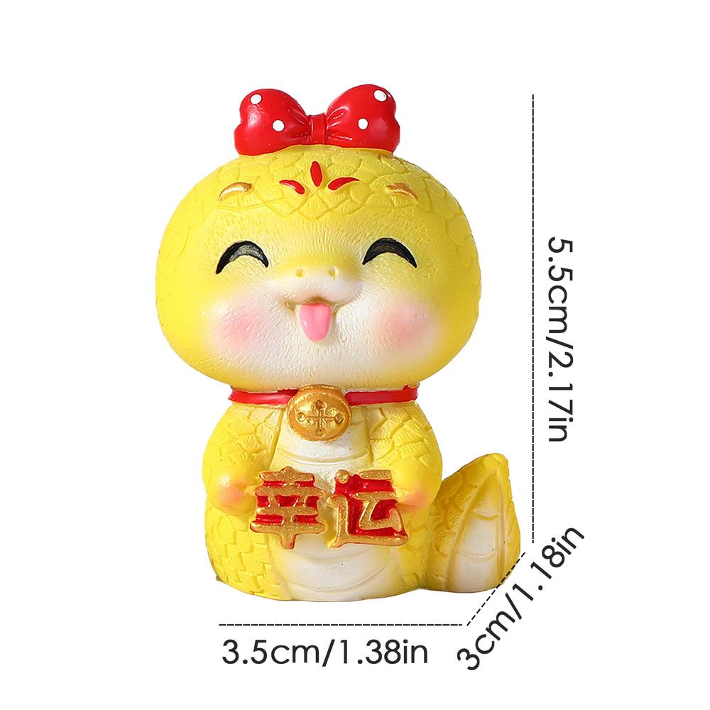Year Of The Snake Statue Resin Statue Home Decor Cartoon Chinese New Year Figurines 2025 Lunar New Year Statue Ornaments Resin