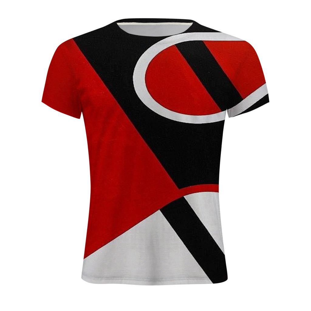 Summer Round Neck 3D Modern Art Patterns Print Top Fashionable Casual Short Sleeved Men's T-shirts