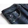 Original European And American Men'S Business Small Straight Tube Elastic Badge Denim Pants