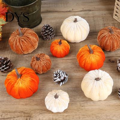 Stuffed Pumpkin Halloween Decor Small Velvet Thanksgiving Table Centerpiece, Soft Durable Ornament for Fall Harvest Farmhouse Decoration Cool Patterns