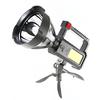 USB Rechargeable Searchlight High-Lumen Handheld Flashlight with Tripod Stand Waterproof Shockproof Outdoor Searchlight for Camping Hiking Emergency