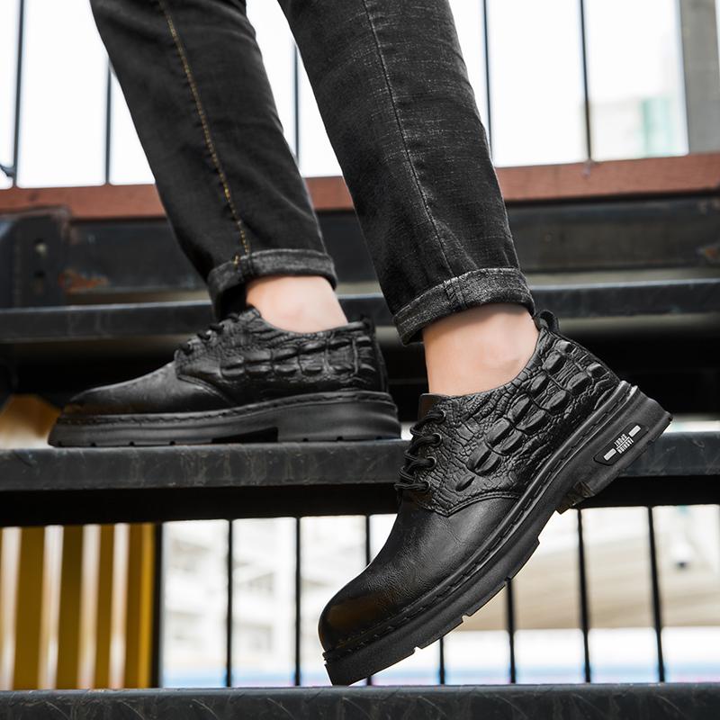 Men's Oxfords Shoes Leather Business Formal Dress Shoes Lace Up Outdoor Casual Shoes Comfortable Men Shoe