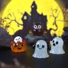 Halloween Mini Noctilucent Ornament Pumpkin Resin Figurines Car Ornaments Ghost Fairy Garden Adornments Home Decoration Gifts