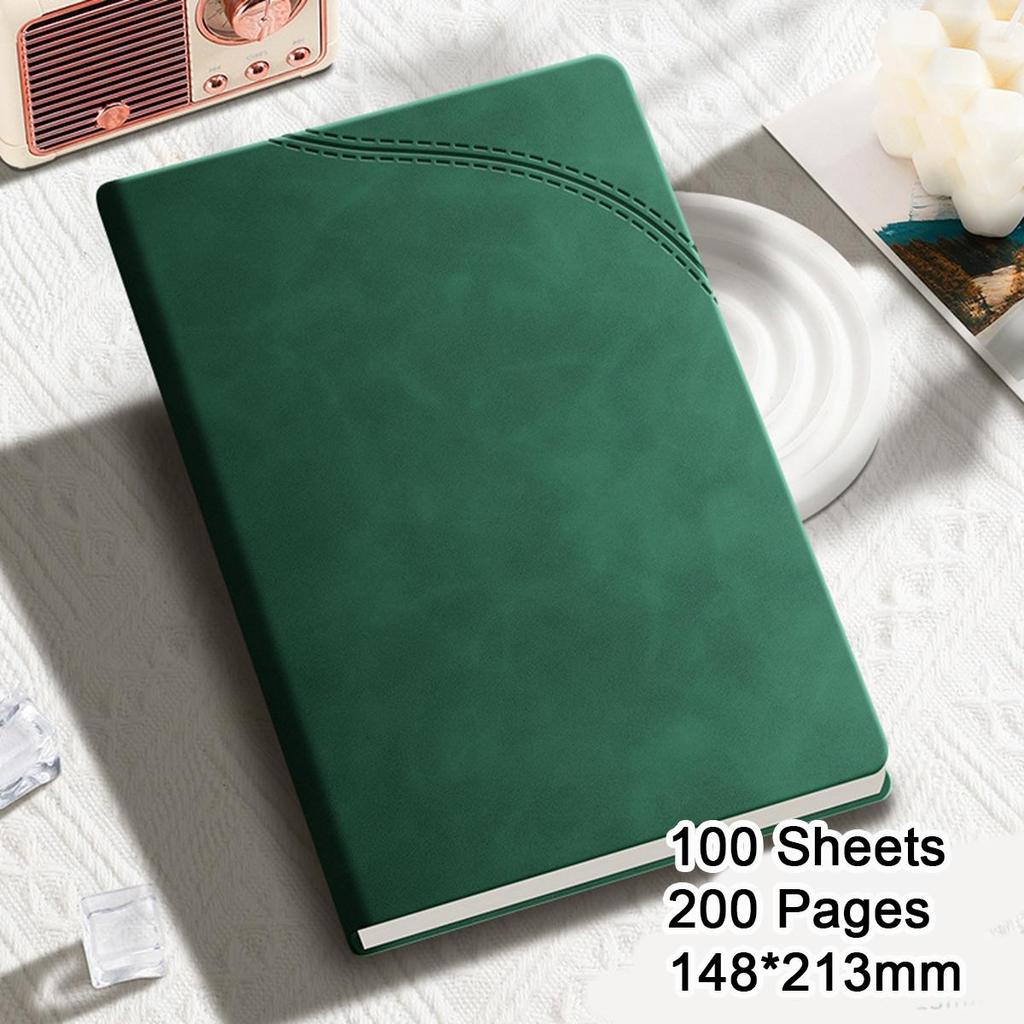 A5 Hardcover Student Notebook, Diary, Work Notepad, Business Meeting Record Book, Subject Notes, Handbook, 100 sheets 200 pages