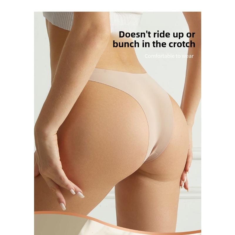Ladies Spring and Summer Sexy Hollow Out Mesh Pure Color A Piece of Ice Silk Briefs