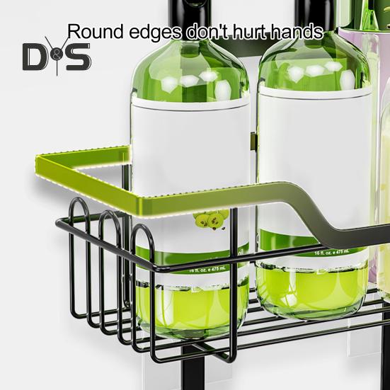 Suport de Duș Raft de Depozitare pentru Baie Capacitate Portantă Mare Asamblare Ușoară 3 Nivele Organizator de Duș Antirugină Raft de Depozitare