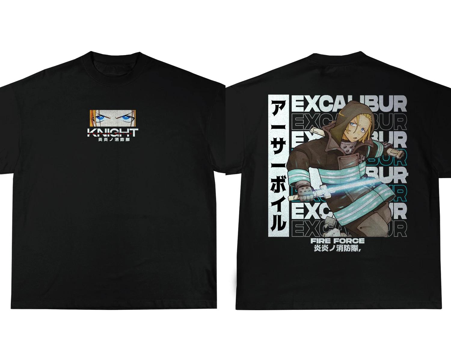 

Fire Force Anime T-shirt Summer Men Oversize Casual Cotton Short Sleeve High Street Harajuku Top Clothes Unisex Man Woman Tees L