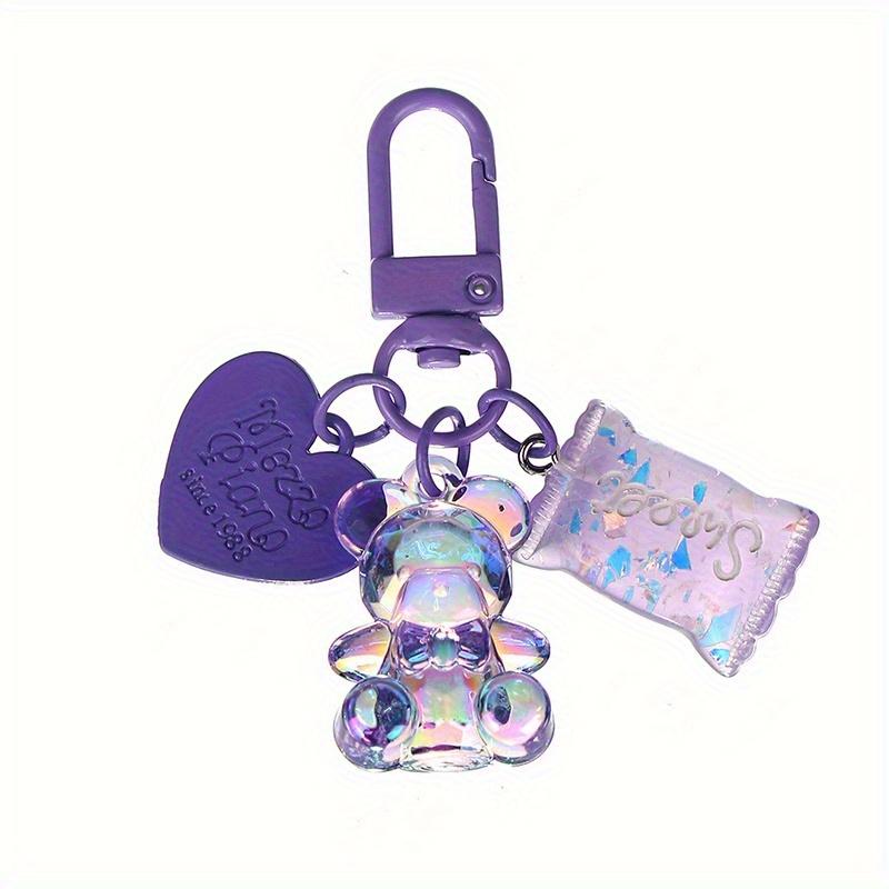 Cartoon Heart Bear Animal Candy Keychain Key Ring For Friend Lovers Cute Creative Bag Car Earphone Box Key Accessories