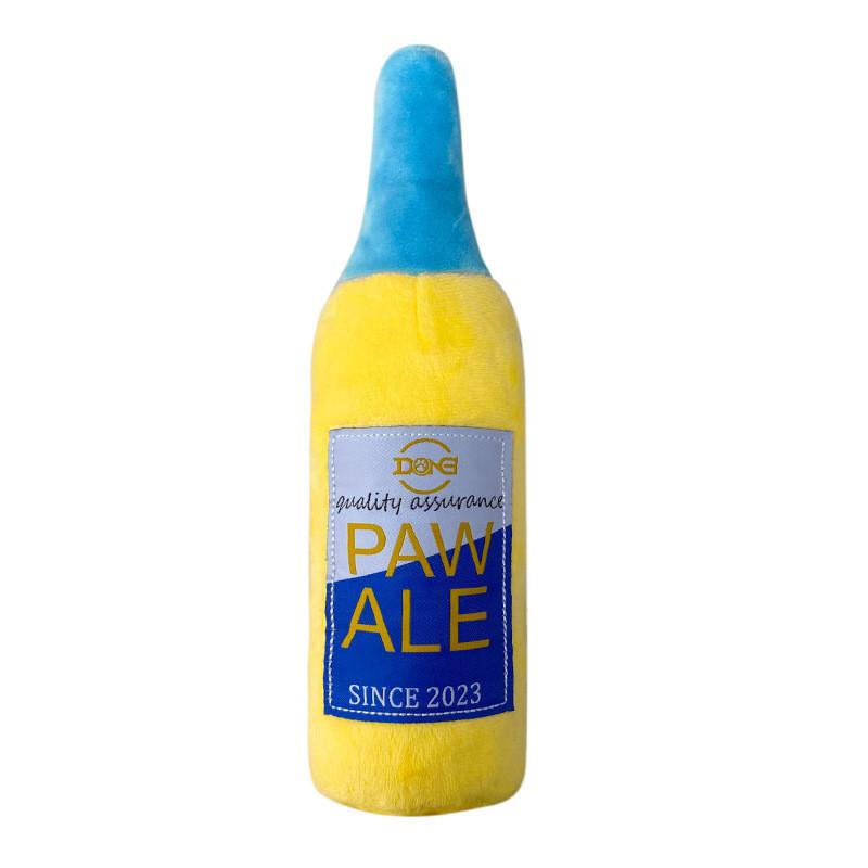 

Cute 28cm Green And Yellow Wine Bottle Plush Pet Toy Sound Making Companion Yellow