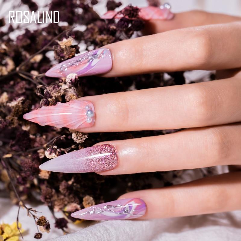 ROSALIND Gel Nail Kit 4/6pcs UV Nail Polish Gel Varnishes 7ml For Manicure Need Cured Base Top Coat Nail Set