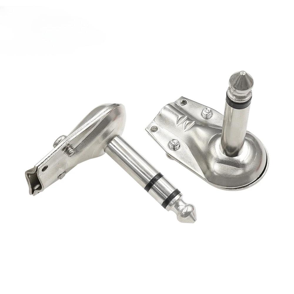 90 Degree Right Angle 6.35Mm Jack Plug Metal 23 Pole Mono Stereo Audio Connector For Guitar Phone Amplifier Cable Repair
