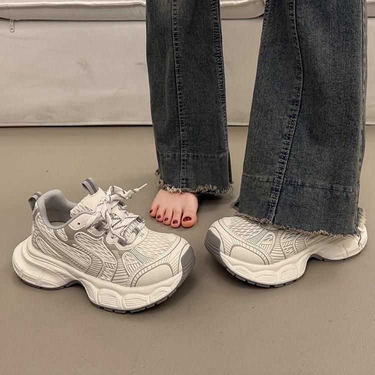 Versatile women's platform casual shoes spring and summer mesh breathable outdoor sports shoes