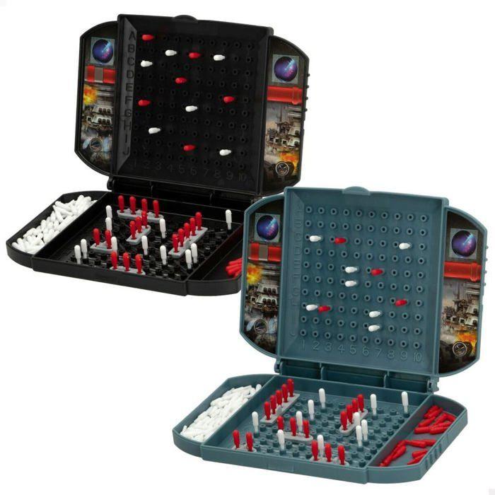 Jeu de société militaire - COLORBABY - Battle ship - 12 chiffres - 264 pièces - 15x12x14 cm - Plastique - Bleu - Rouge