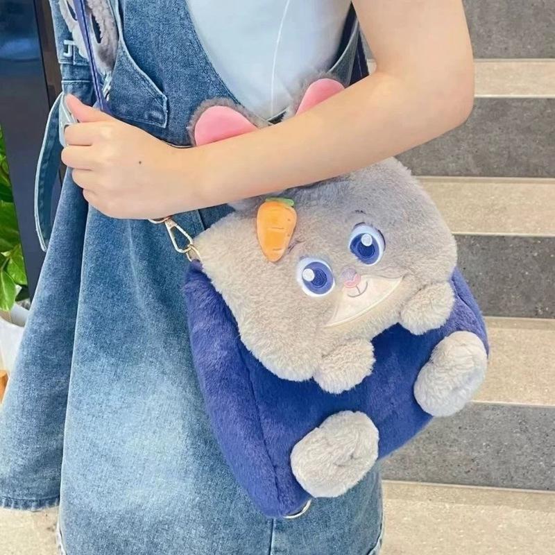 Disney Zootopija Mielas Animacinis Personažas Judy Hopps Nick Wilde Pliušinis Kuprinė Per Petį Vienos Peties Krepšys Atverčiamas Viršus Kawai Festivalio Dovana
