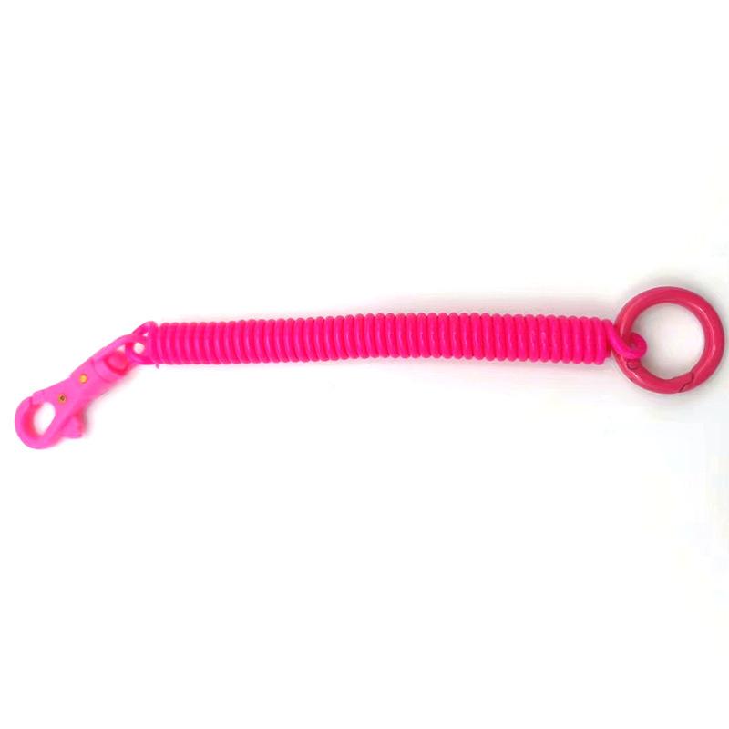 Coil Springs Keychain Stretchy Spiral Spring Coil Retractable Coil Springs Keychain With Metal Clasp Key Chain Holder Lanyard