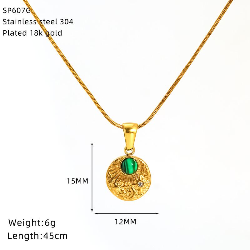 Acciaio al Titanio Turchese Occhio Maligno Collana Ciondolo Femminile Occhio del Demone Collana