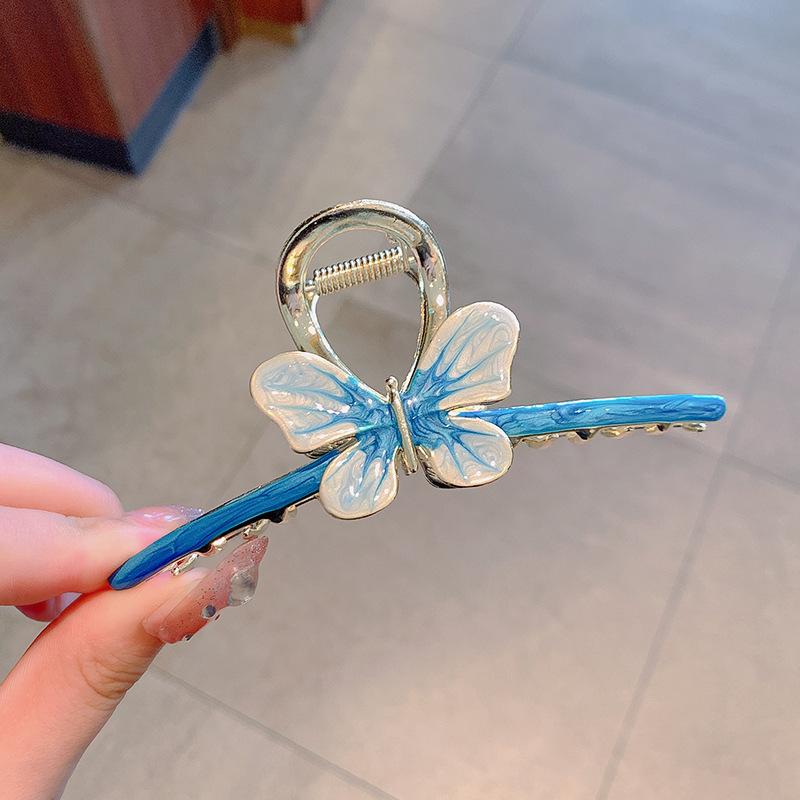 Stilig Fresh Temperament Oil Drop Floral Metal Shark Hair Clip