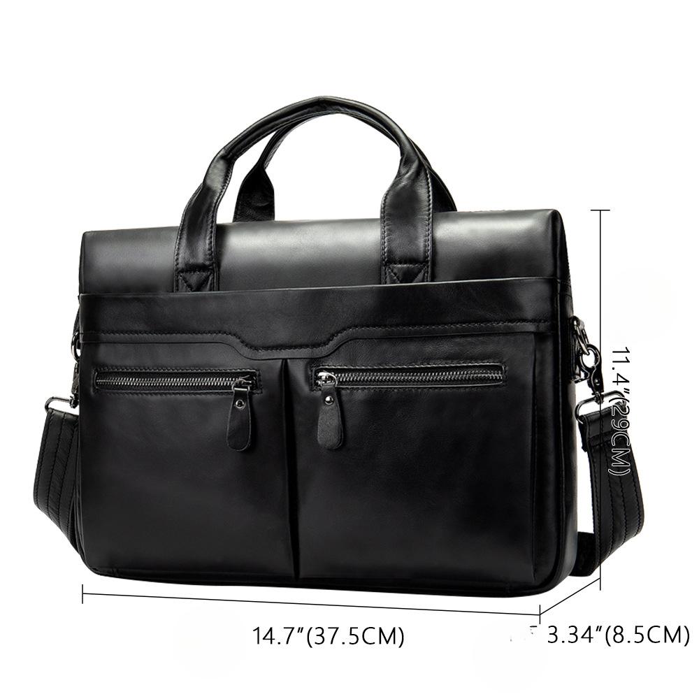 Men's Business Bag Shoulder Bag Genuine Leather Handheld Briefcase Business Men's Bag Cowhide Shoulder Crossbody Bag