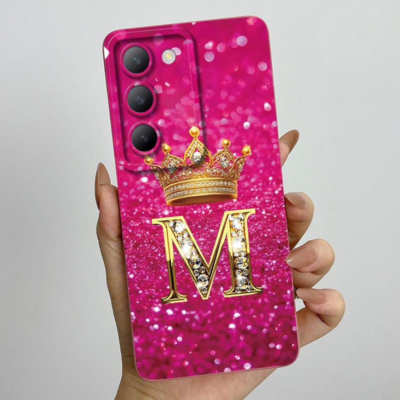 For Vivo V30 Lite 4G Case Crown Letter Soft Silicone Phone Case For Vivo V30 SE V40 SE Cover On Vivo Y100 T3 5G Shockproof Funda