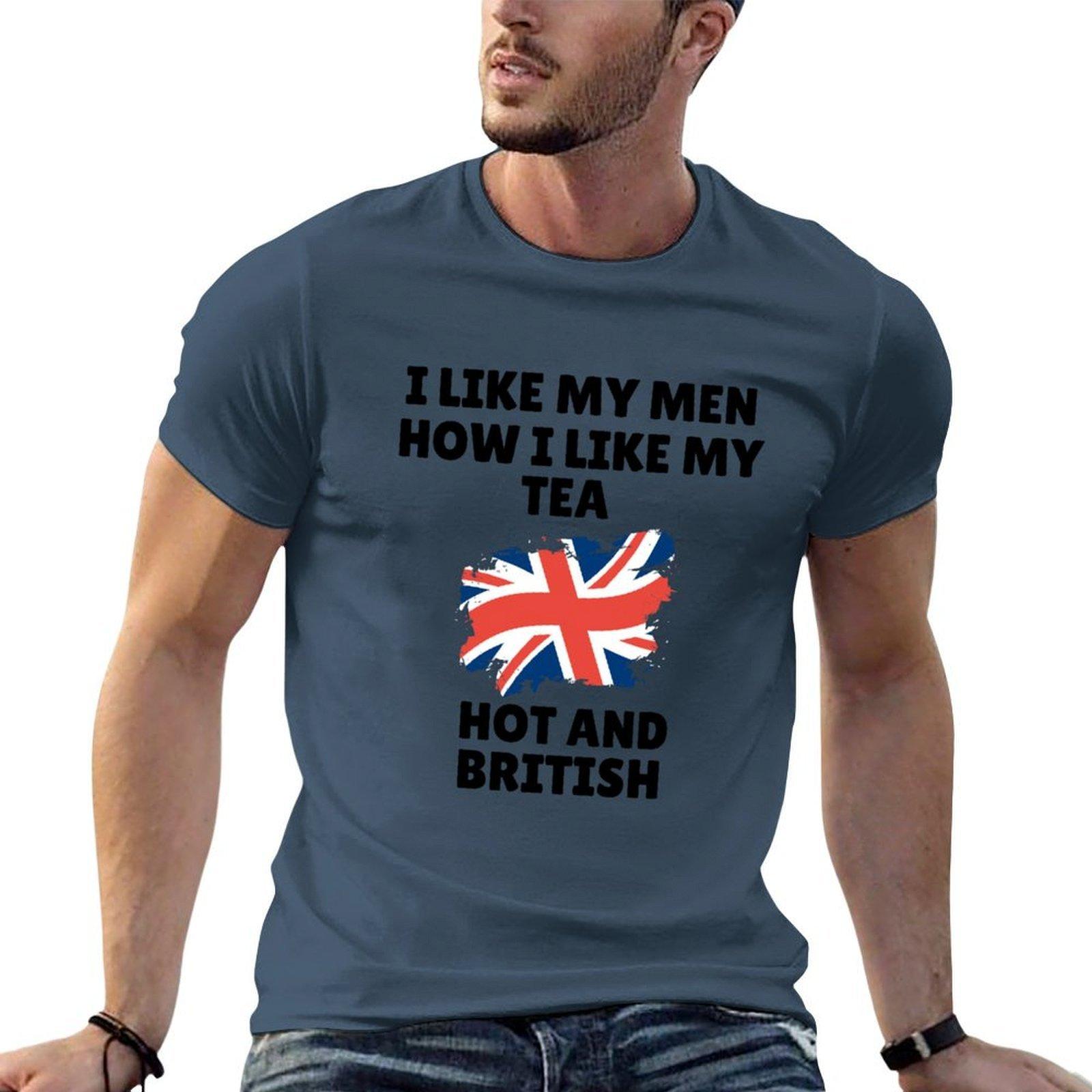 I Like My Unisex How I Like My Tea Hot And British Tshirt Classic Basic Casual Tshirt S