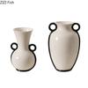 Double-ear Handles Ceramic Vase Minimalist Flower Pots Desk Decoration Flower Arrangement Floral Vases Room Aesthetic Decor