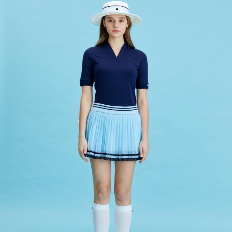 ONOFF Women S DarT VariaTion Collar T ShirT Of9303la Navy