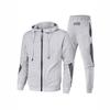 Men's Slim Fit Hooded Tracksuit: New Spring/Autumn Two-Piece Casual Set
