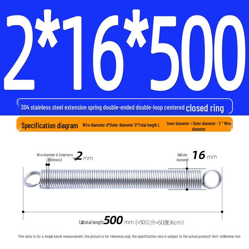 Arc de extensie din oțel inoxidabil 304 de 500 mm cu cârlige deschise și inel cu buclă dublă, personalizabil.
