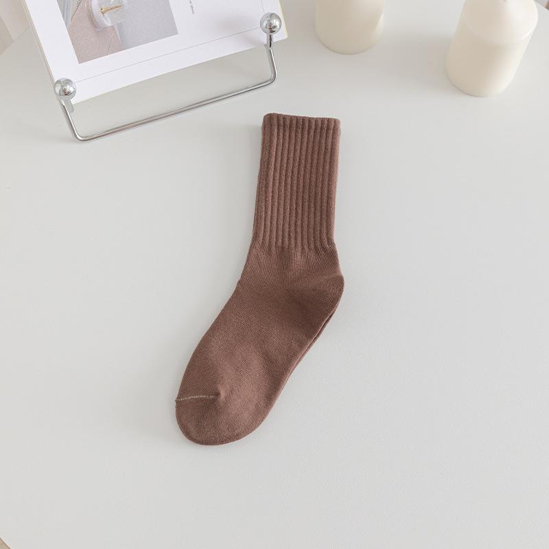 Female Spring and Autumn Pure Cotton Sports Boneless In The Tube Pile Socks