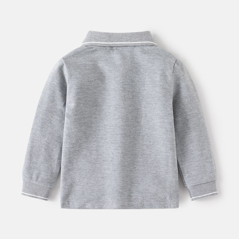 Spring and Autumn T-shirt Long Sleeve Letters Children's Polo Shirt