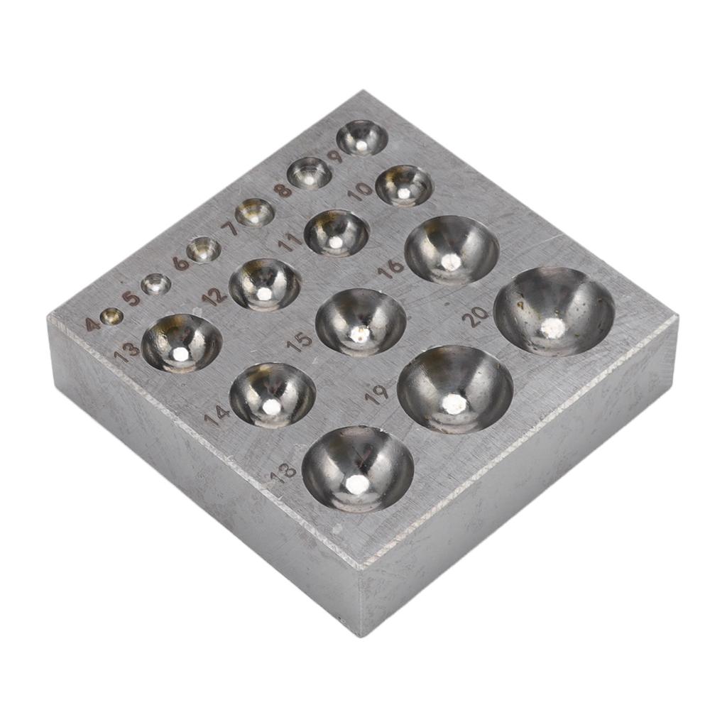 Steel Dapping Block Semi Circular Metal Forming Tool Doming Die Blocks for Jewelry Making