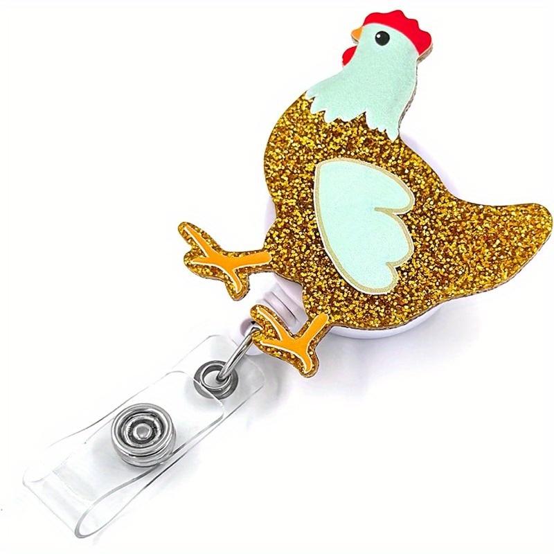 

Halloween retractable badge reel with acrylic chicken design. Ideal for nurses, teachers, office workers, students. прозрачный