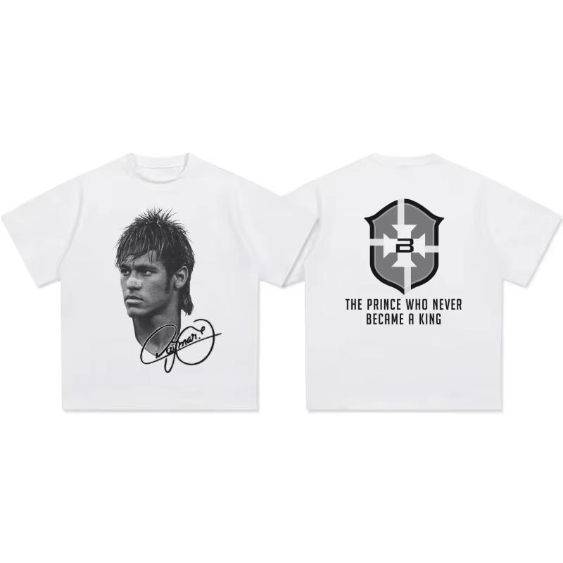 Neymar Cristiano Ronaldo American Football Star Print Summer Casual Sports Short Sleeve Tshirt Unisex Print Fashion Unisex Tshirt 2XL