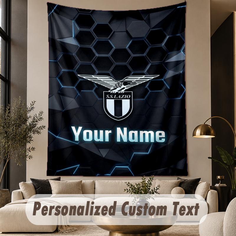 Custom Text Tapestry Lazio FC Print Wall Tapestry Indoor Living Room Wall Decor