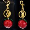 Cute Peach Shaped Keychain Alloy Resin Key Ring Accessory Decorative Bag Hanging Decoration Gift for Women Girls