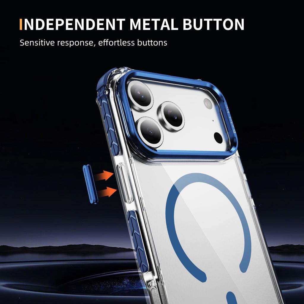 For iPhone 17 Pro Clear Phone Case with Lens Kickstand Cover Compatible with MagSafe