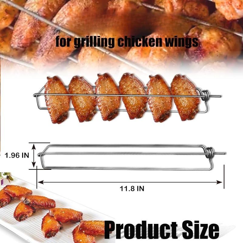 Heavy - Duty BBQ Skewer Rack Set - 4-Prong Rotisserie Fork & Grill Stand for Outdoor Camping & Picnic Accessories